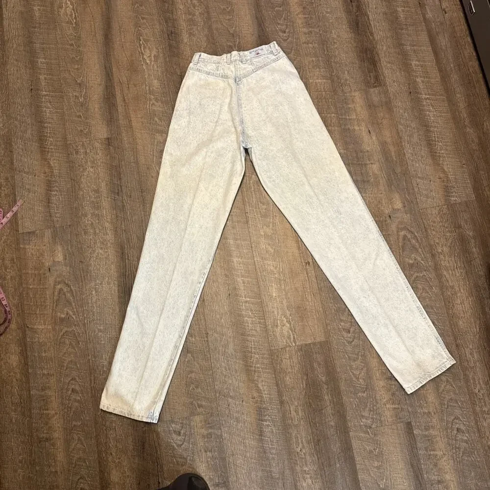 Vtg Rocky Mountain Bare Back Jeans Women Sz 29/9 Acid Wash‎ Cotton High Rise Mom